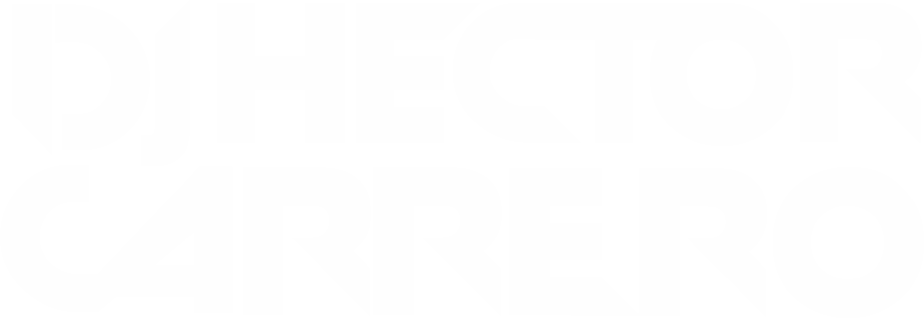 Logo DJ Hector Carrerro Para Fondo Oscuro Letra en Blanco
